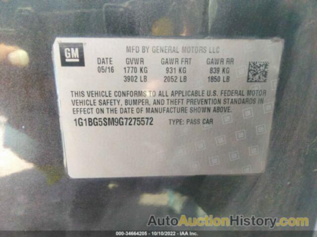 CHEVROLET CRUZE PREMIER AUTO, 1G1BG5SM9G7275572