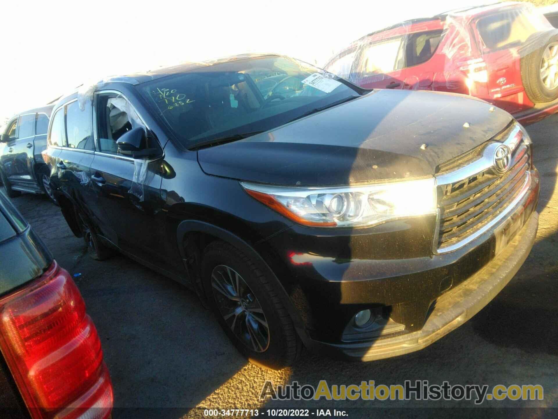 TOYOTA HIGHLANDER XLE, 5TDKKRFH7GS176782