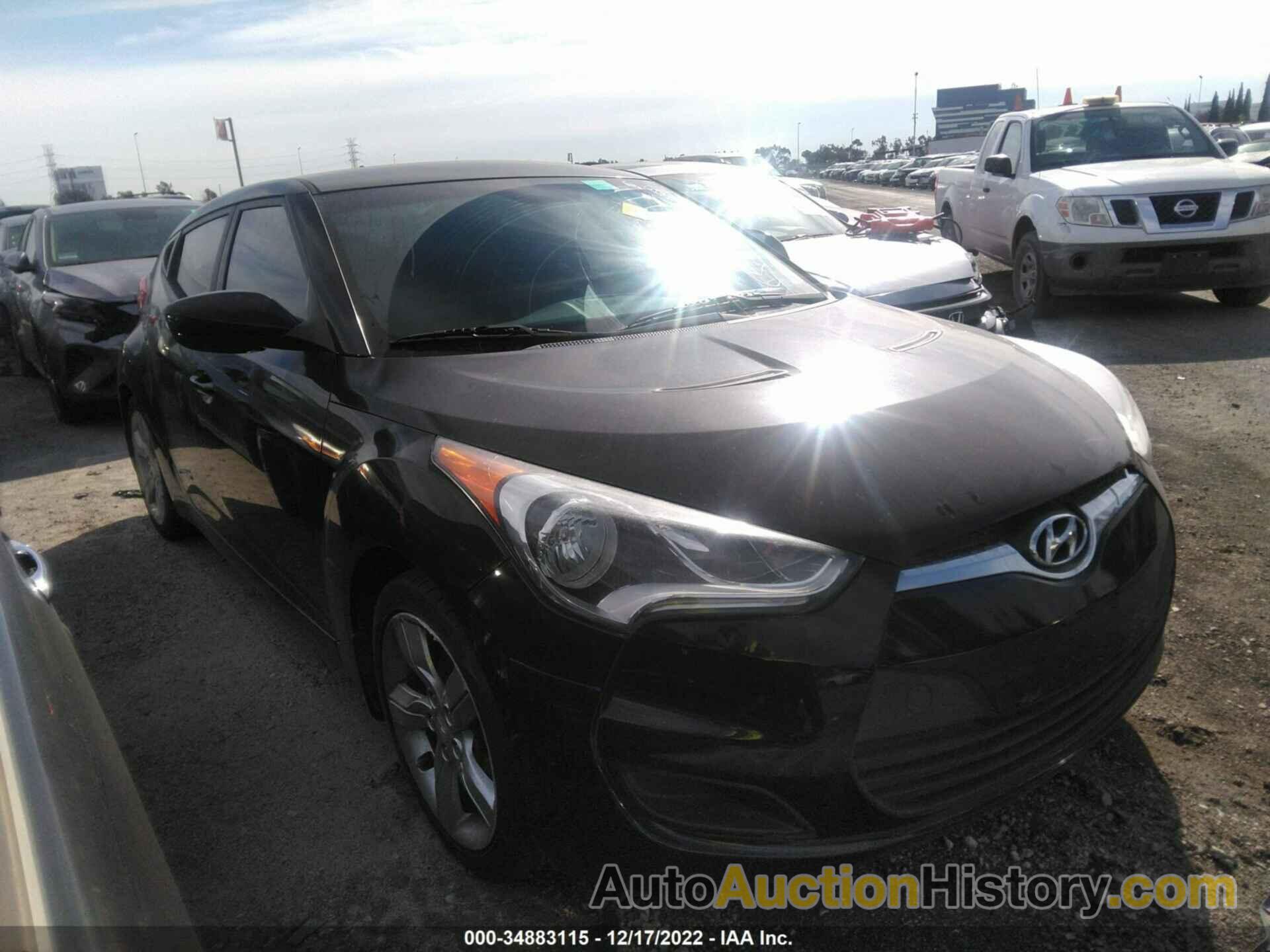 HYUNDAI VELOSTER W/BLACK INT, KMHTC6AD1DU144420