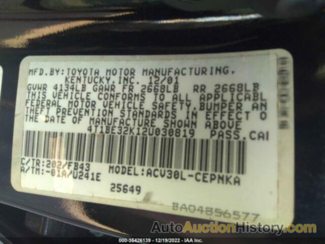 TOYOTA CAMRY LE, 4T1BE32K12U030819