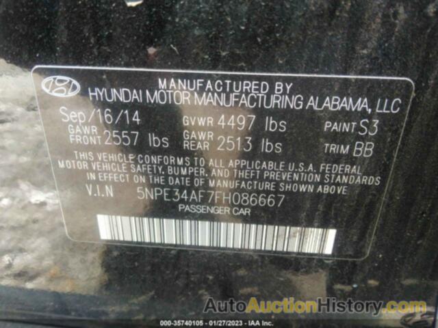 HYUNDAI SONATA SPORT, 5NPE34AF7FH086667