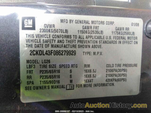 PONTIAC TORRENT, 2CKDL43F086279929