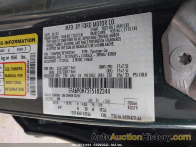 FORD FUSION SE, 1FA6P0H72F5102344