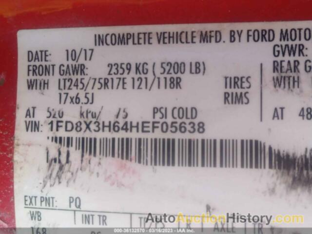 FORD F-350 CHASSIS XLT, 1FD8X3H64HEF05638
