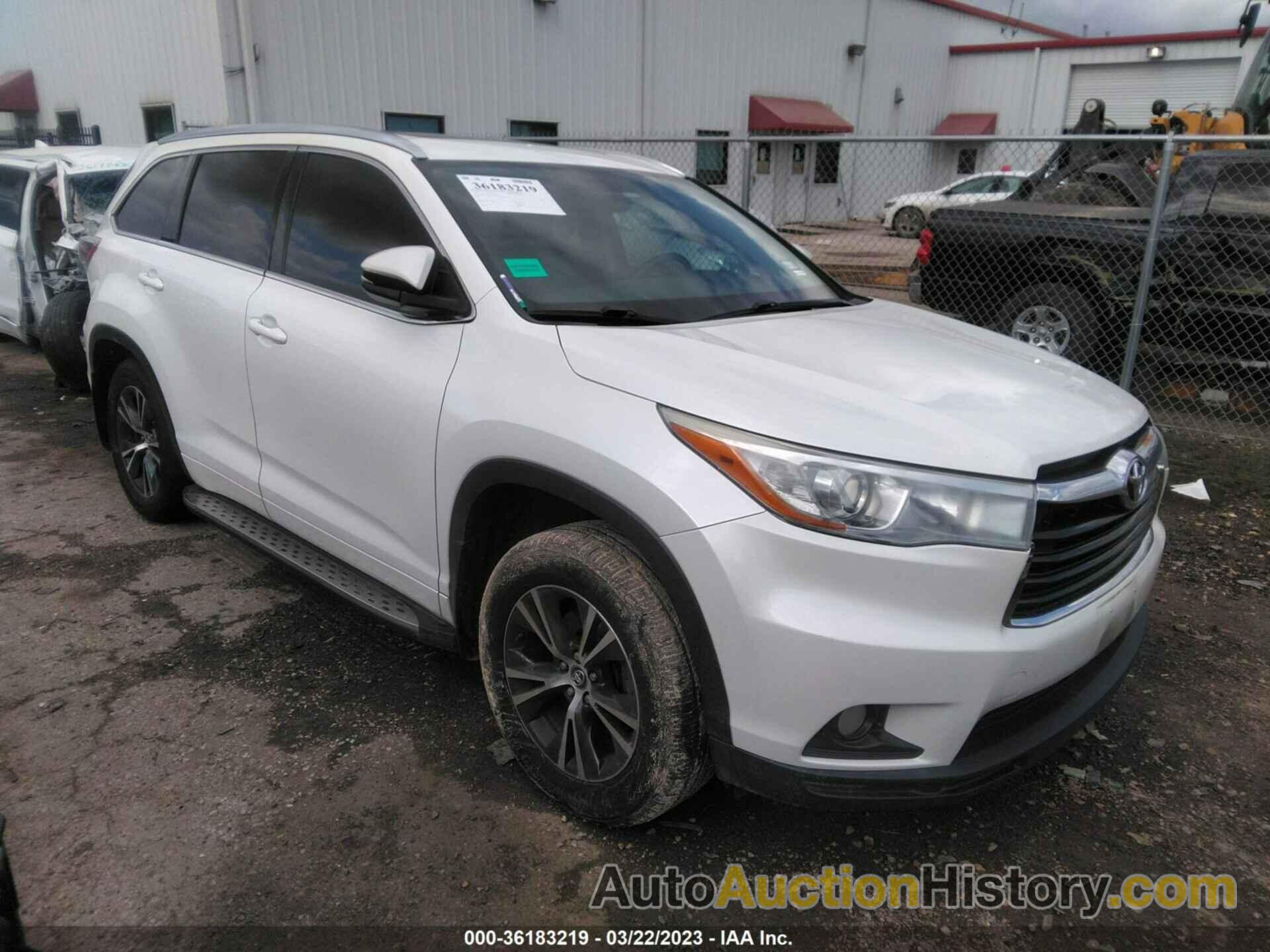 TOYOTA HIGHLANDER XLE, 5TDKKRFH2GS165673