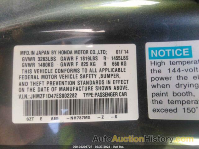 HONDA CR-Z, JHMZF1D47ES002282