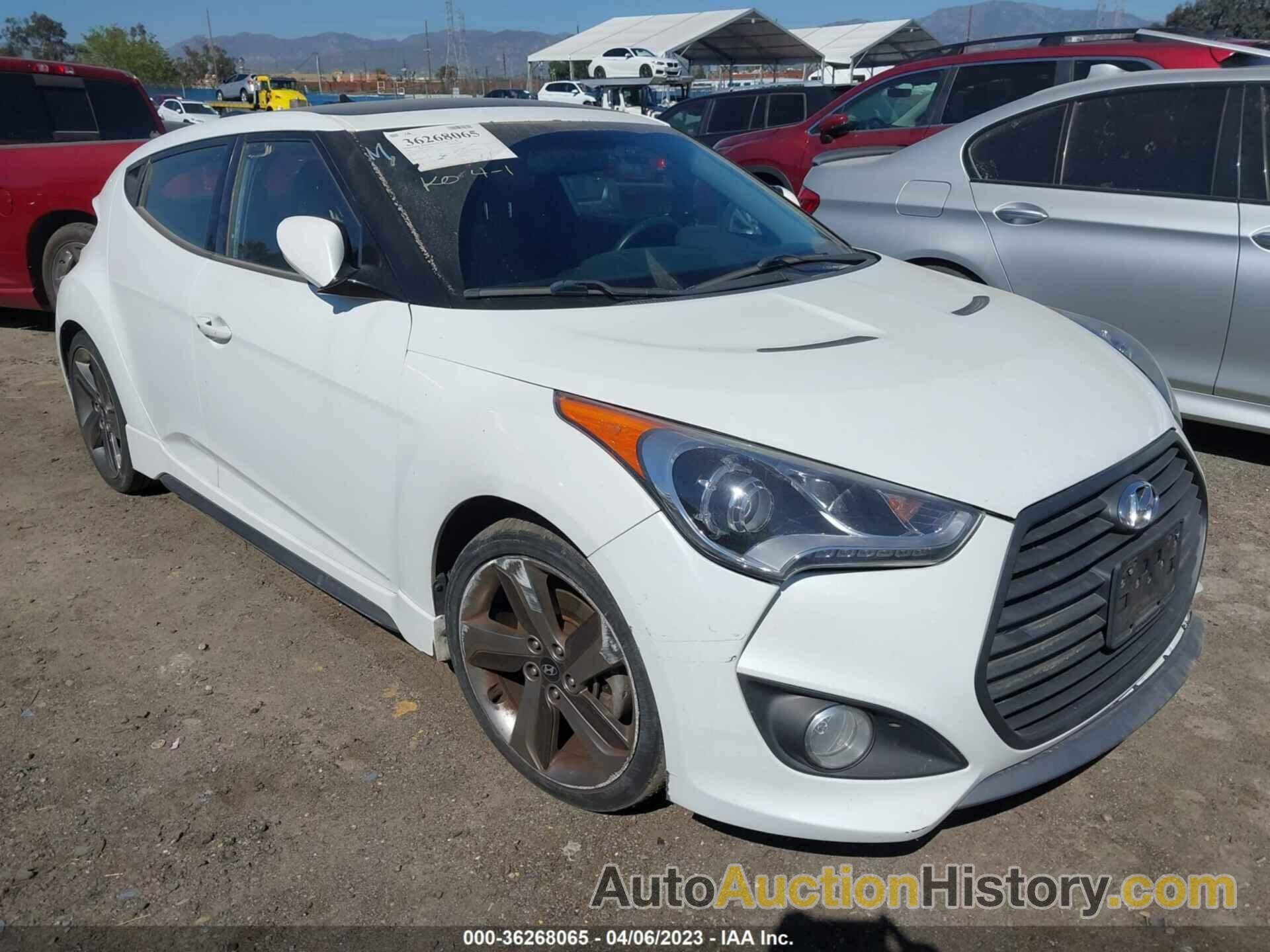 HYUNDAI VELOSTER TURBO W/BLUE INT, KMHTC6AE9DU113151