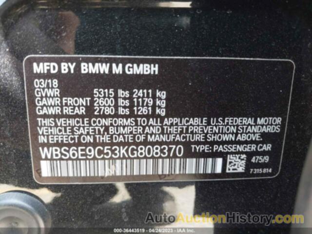 BMW M6 GRAN COUPE, WBS6E9C53KG808370