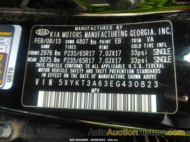 KIA SORENTO LX, 5XYKT3A63EG430823