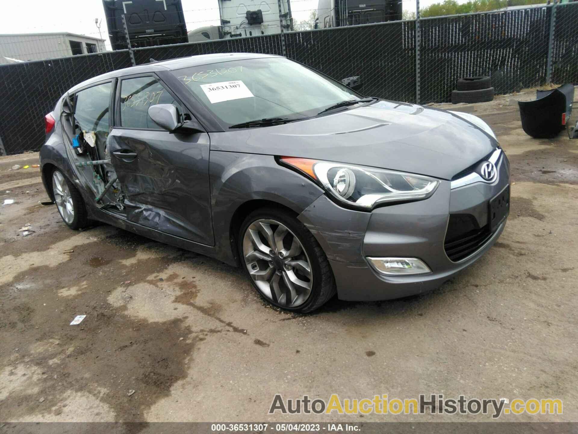 HYUNDAI VELOSTER W/BLACK INT, KMHTC6AD5DU106057