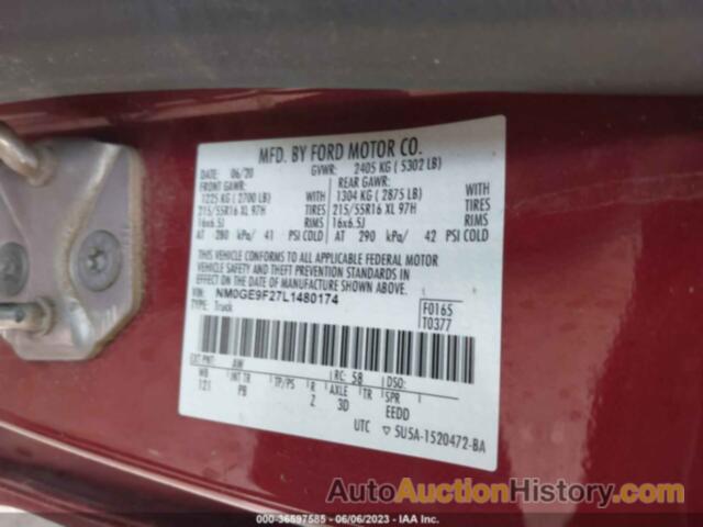 FORD TRANSIT CONNECT XLT, NM0GE9F27L1480174