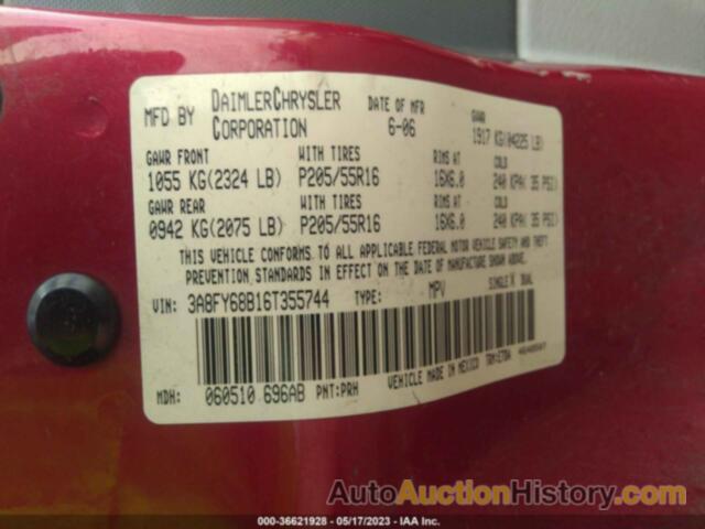 CHRYSLER PT CRUISER LIMITED, 3A8FY68B16T355744