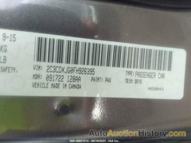 DODGE CHARGER SXT, 2C3CDXJG0FH926395