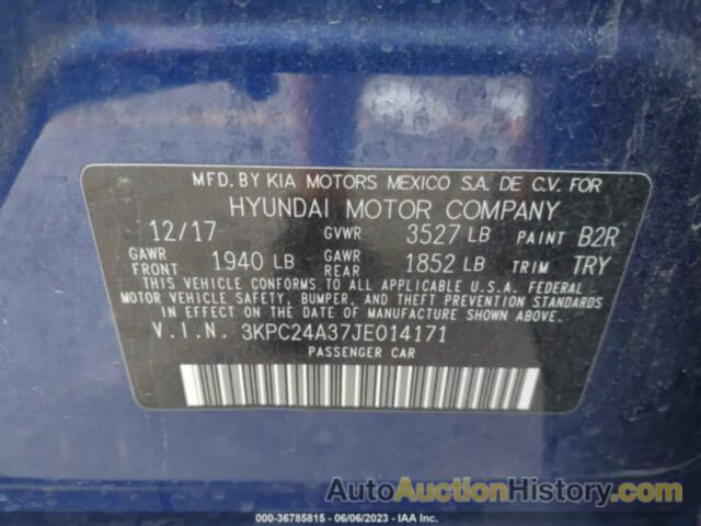 HYUNDAI ACCENT SE, 3KPC24A37JE014171