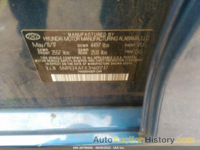 HYUNDAI SONATA SE, 5NPE24AFXJH601737