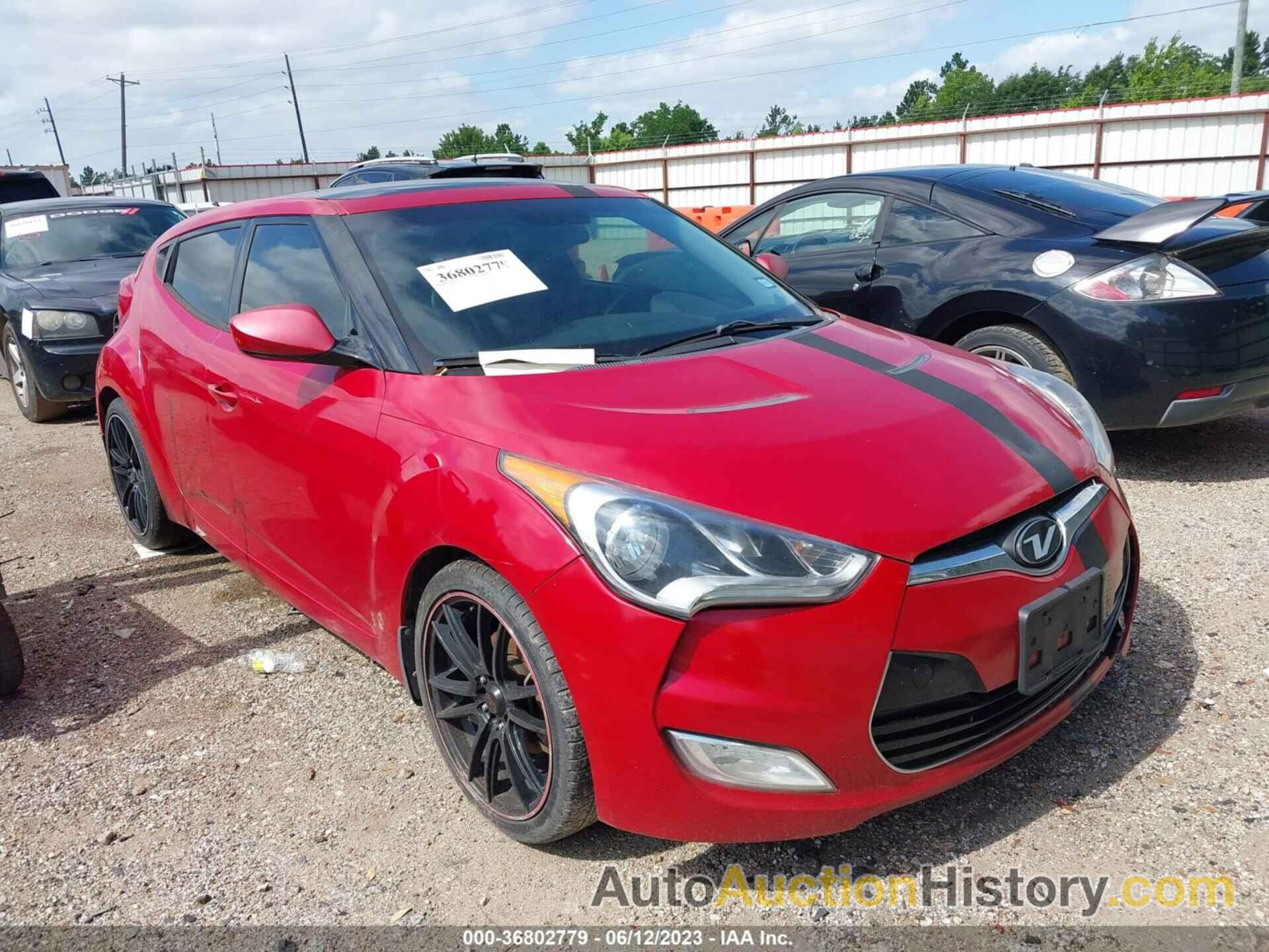 HYUNDAI VELOSTER W/BLACK INT, KMHTC6AD0DU158275