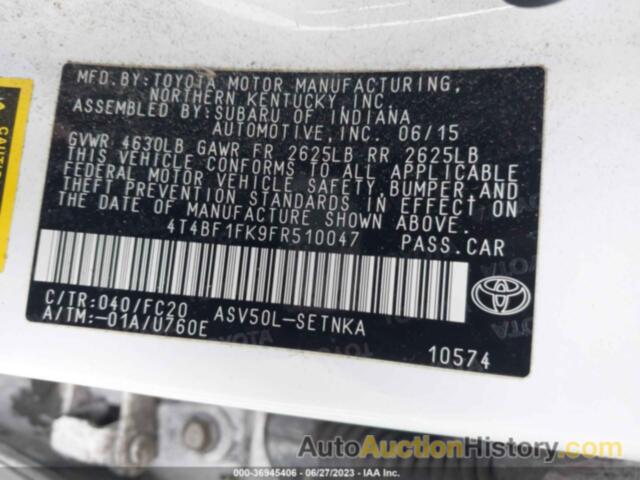 TOYOTA CAMRY LE, 4T4BF1FK9FR510047