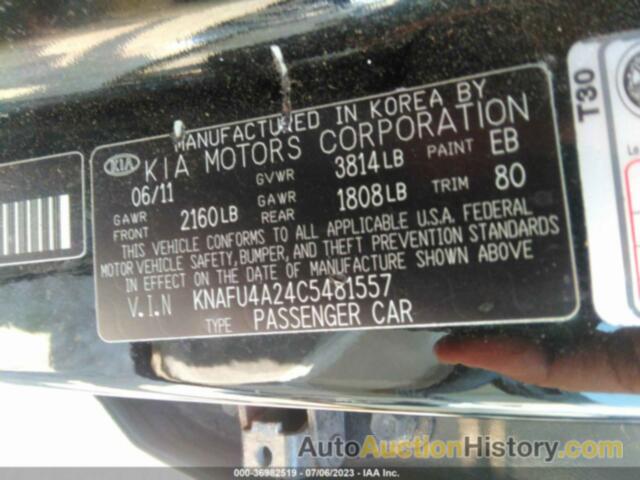 KIA FORTE EX, KNAFU4A24C5481557