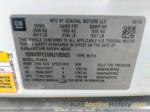 CHEVROLET TRAVERSE LS, 1GNKRFED9HJ105923