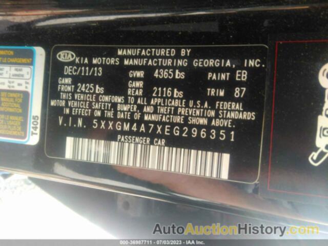 KIA OPTIMA LX, 5XXGM4A7XEG296351