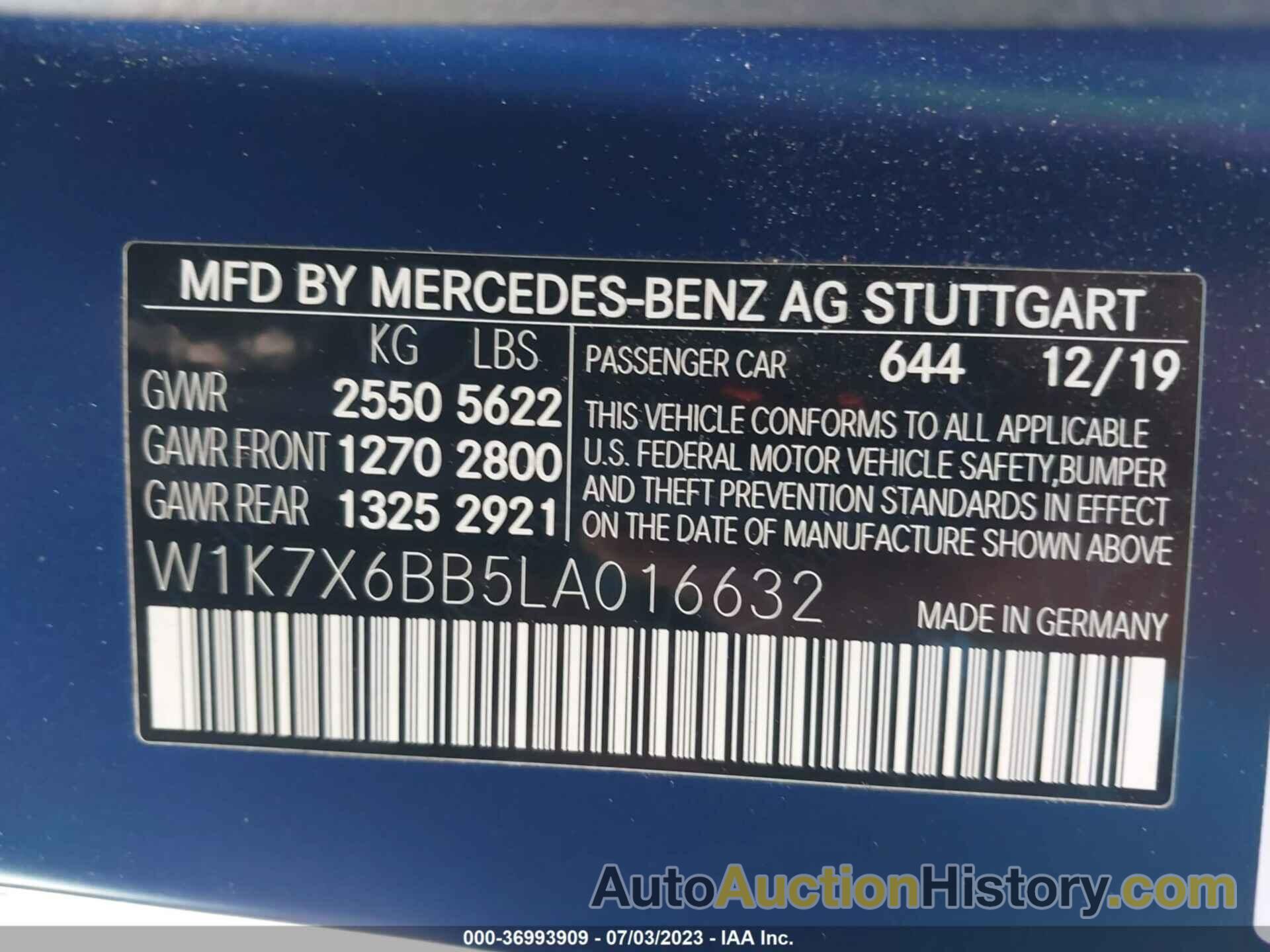 MERCEDES-BENZ AMG GT 53 4-DOOR COUPE, W1K7X6BB5LA016632