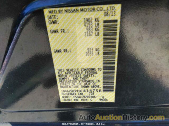 NISSAN LEAF SL, 1N4AZ0CP1DC414756