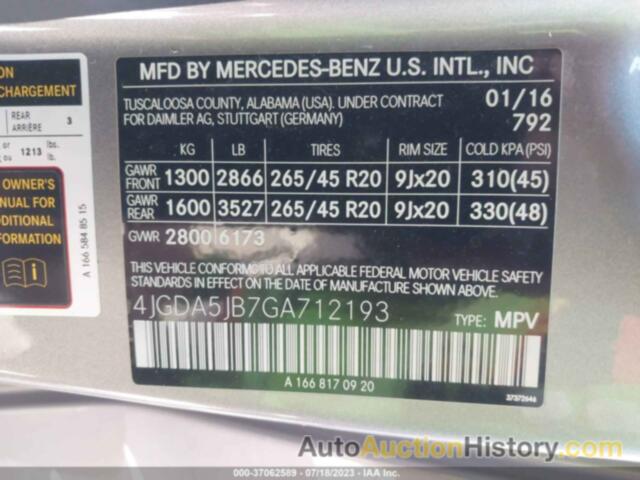 MERCEDES-BENZ GLE 350, 4JGDA5JB7GA712193