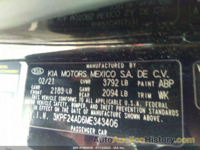 KIA FORTE FE, 3KPF24AD6ME343406