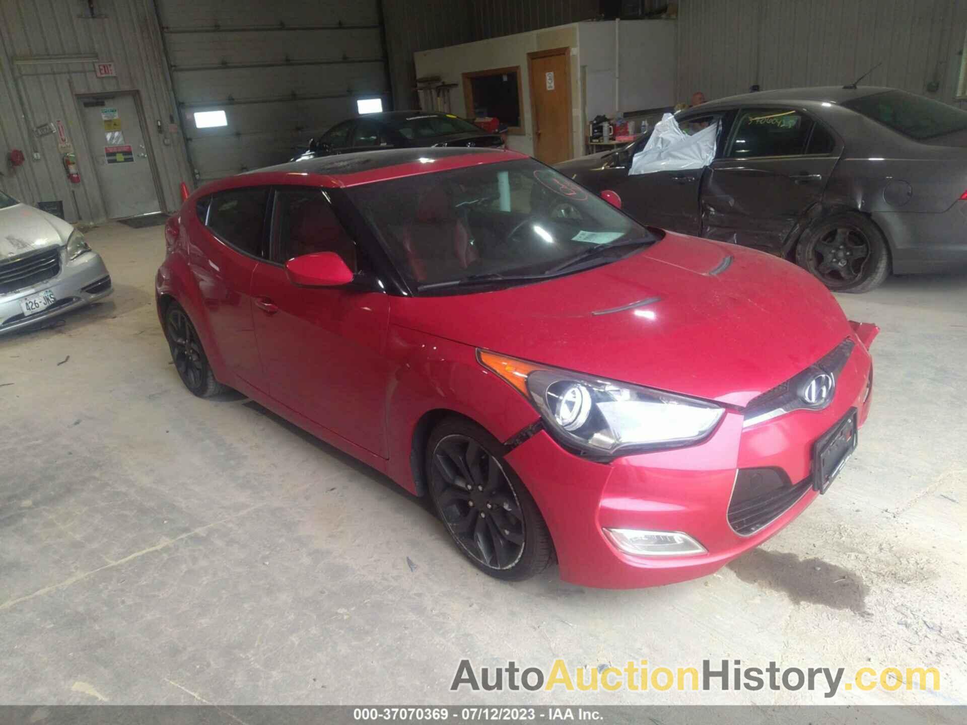 HYUNDAI VELOSTER W/RED INT, KMHTC6AD2CU052862