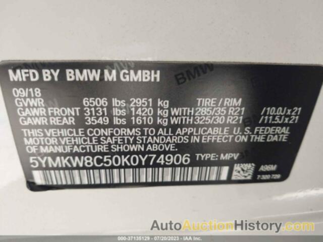 BMW X6 M, 5YMKW8C50K0Y74906