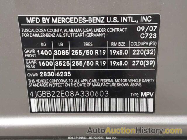 MERCEDES-BENZ ML 320 CDI, 4JGBB22E08A330603
