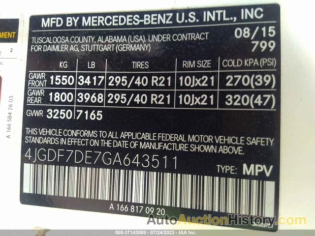 MERCEDES-BENZ GL 550, 4JGDF7DE7GA643511