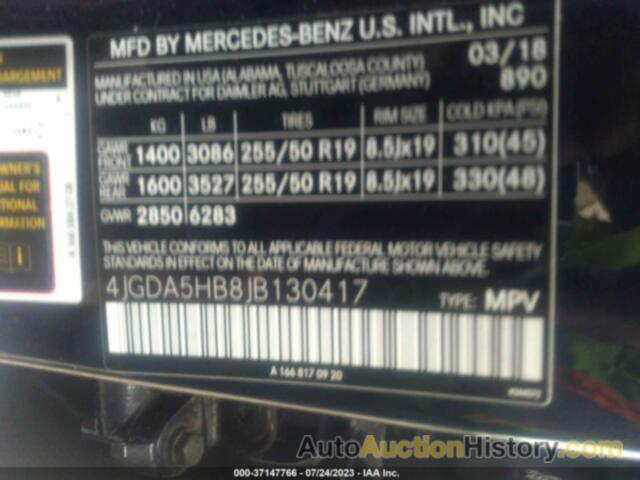 MERCEDES-BENZ GLE 350, 4JGDA5HB8JB130417