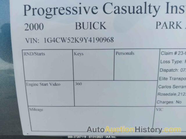 BUICK PARK AVENUE, 1G4CW52K9Y4190968