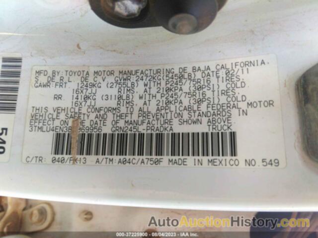 TOYOTA TACOMA BASE V6, 3TMLU4EN3BM069956