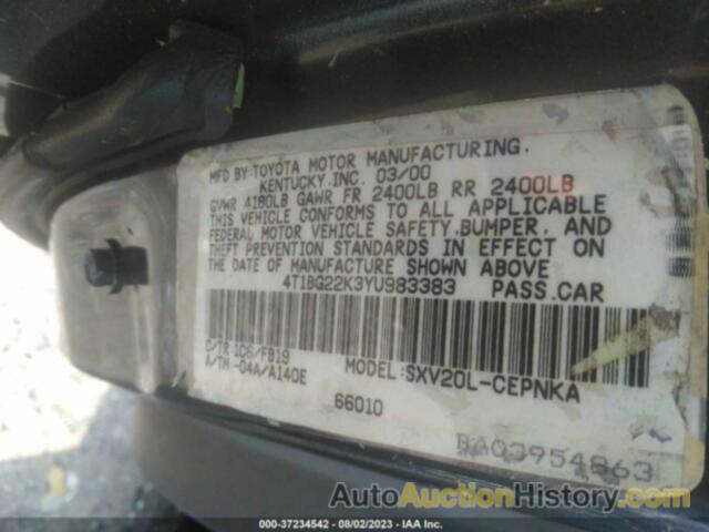 TOYOTA CAMRY CE/LE/XLE, 4T1BG22K3YU983383