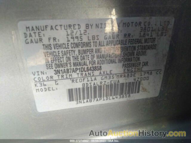 NISSAN SENTRA SR, 3N1AB7AP1DL643858