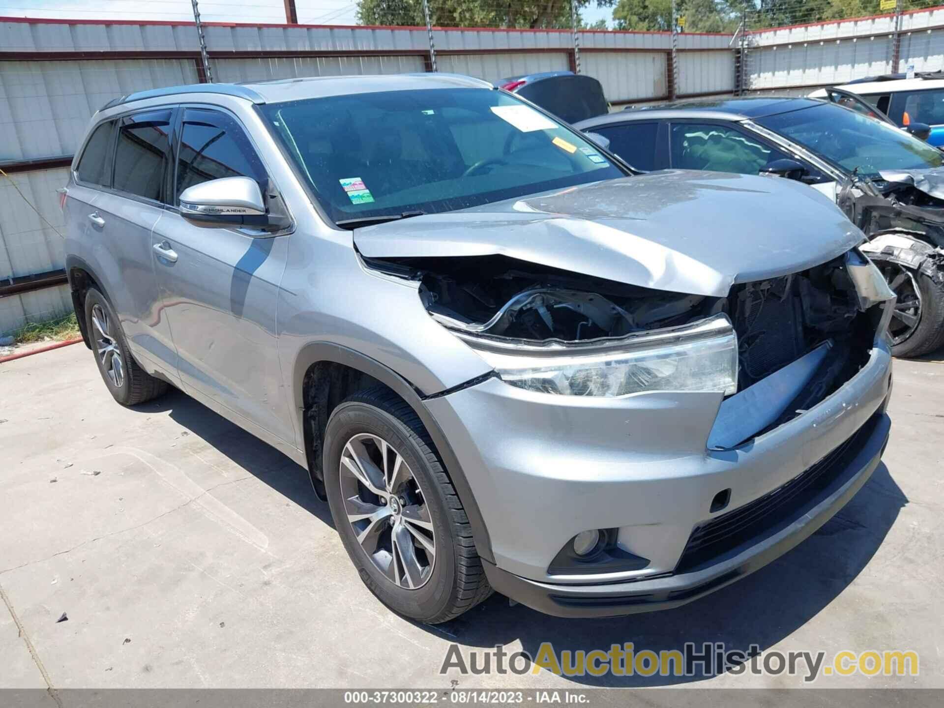 TOYOTA HIGHLANDER XLE, 5TDJKRFH9GS294845