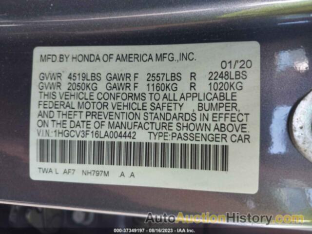 HONDA ACCORD HYBRID, 1HGCV3F16LA004442