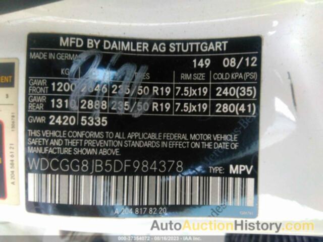 MERCEDES-BENZ GLK 350, WDCGG8JB5DF984378