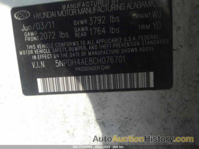 HYUNDAI ELANTRA GLS, 5NPDH4AE8CH076701