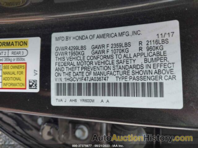 HONDA ACCORD EX, 1HGCV1F47JA036747