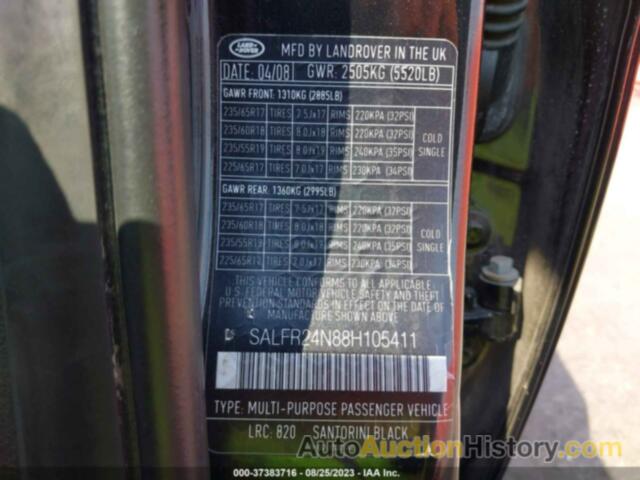 LAND ROVER LR2 HSE, SALFR24N88H105411