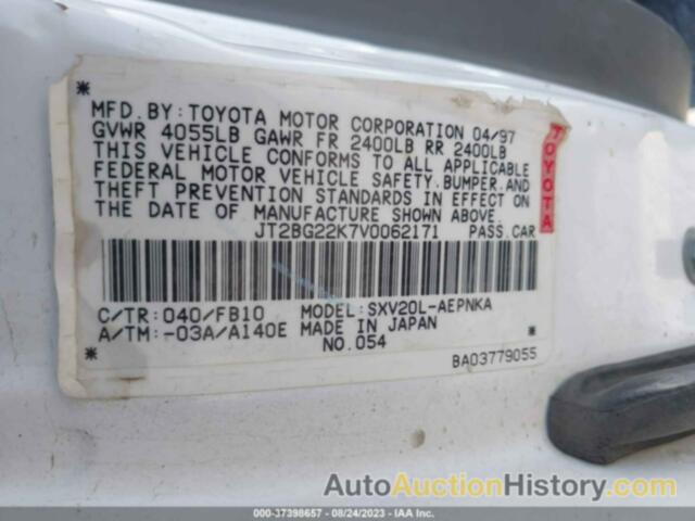 TOYOTA CAMRY LE, JT2BG22K7V0062171