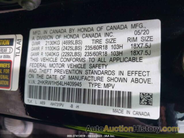 HONDA CR-V 2WD EX, 2HKRW1H54LH409945