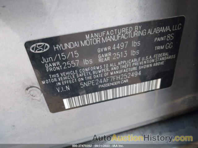 HYUNDAI SONATA SE, 5NPE24AF7FH252494