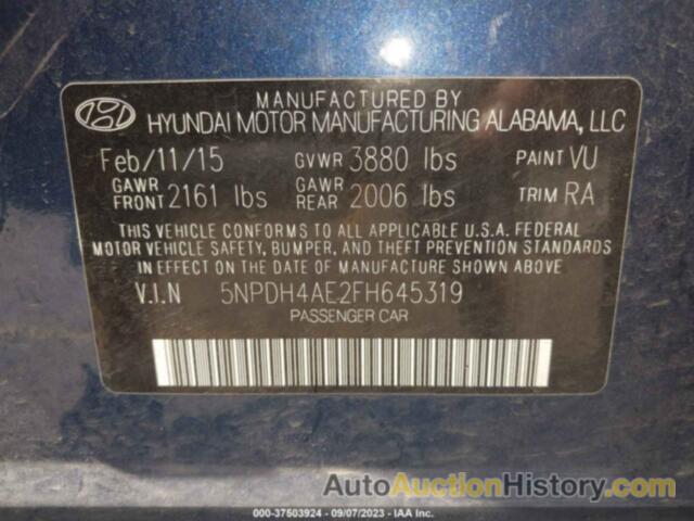 HYUNDAI ELANTRA SE, 5NPDH4AE2FH645319