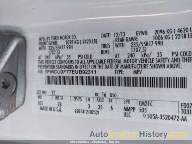 FORD ESCAPE S, 1FMCU0F77EUB92311