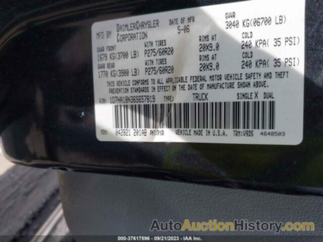 DODGE RAM 1500 SLT, 1D7HA18N36S657819