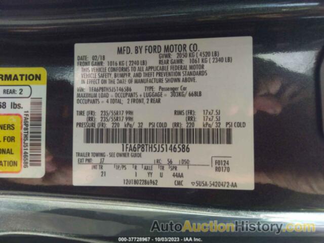 FORD MUSTANG ECOBOOST, 1FA6P8TH5J5146586